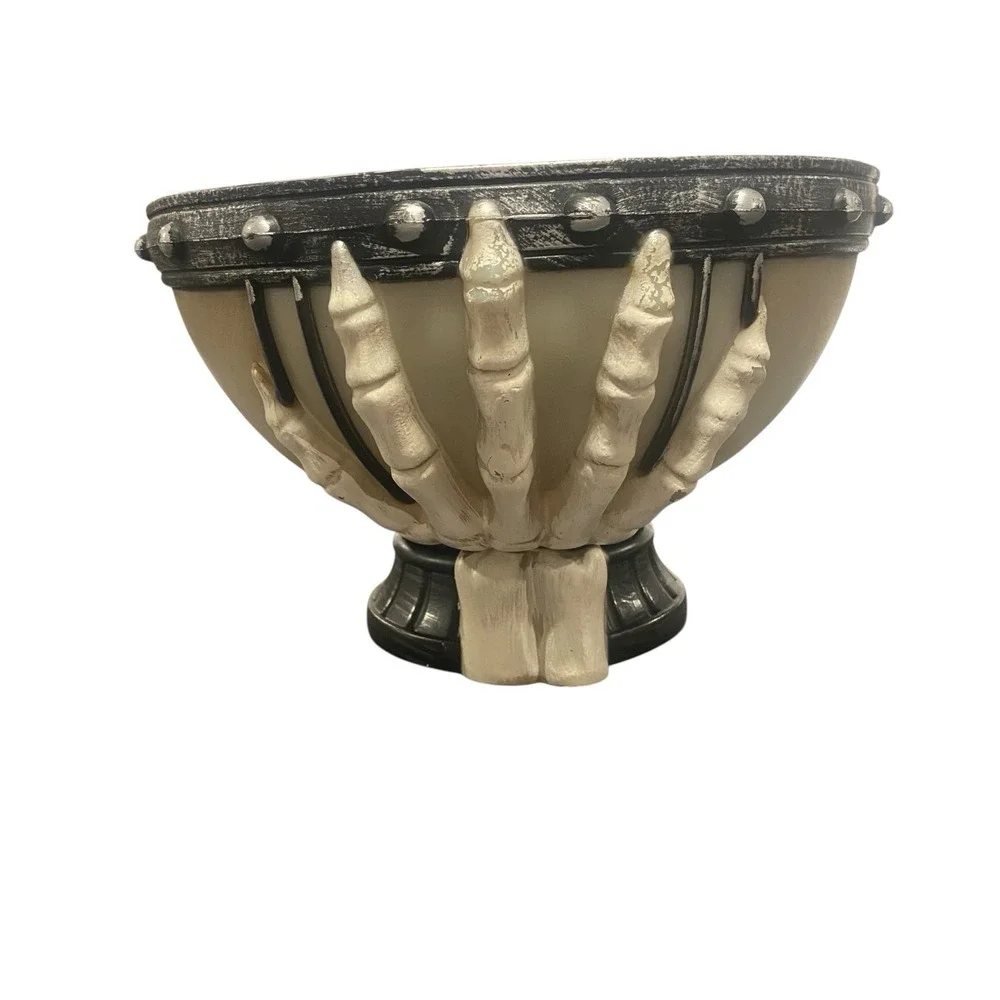 Haunted Living Flashing Skeleton Hands Bowl LED Color Changing Tested Video